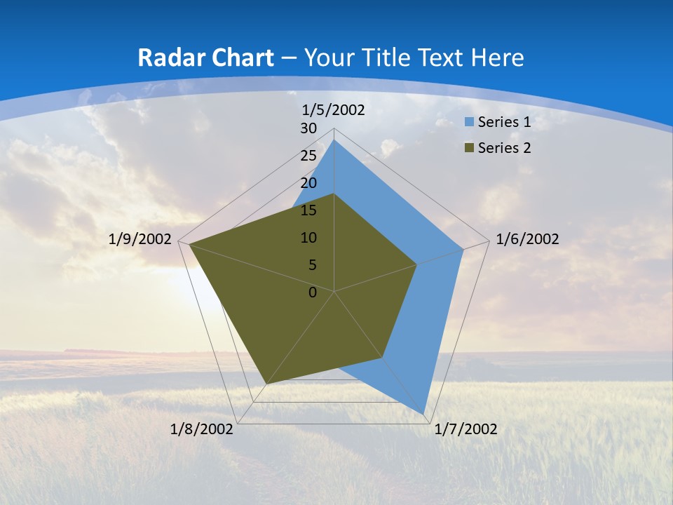 A Sunset Over A Field With A Dirt Road In The Foreground PowerPoint Template