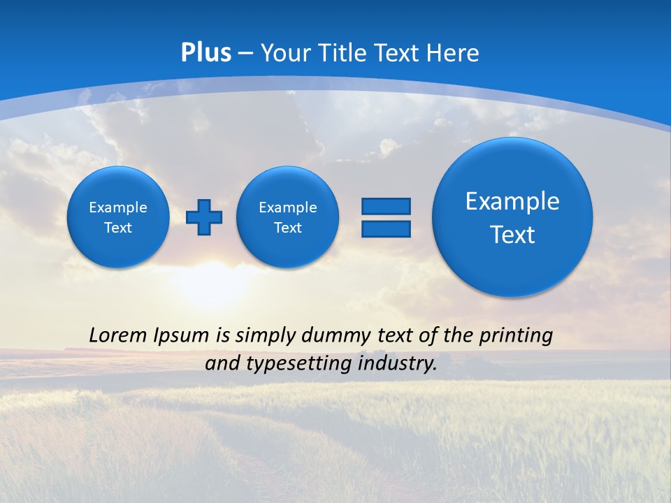 A Sunset Over A Field With A Dirt Road In The Foreground PowerPoint Template