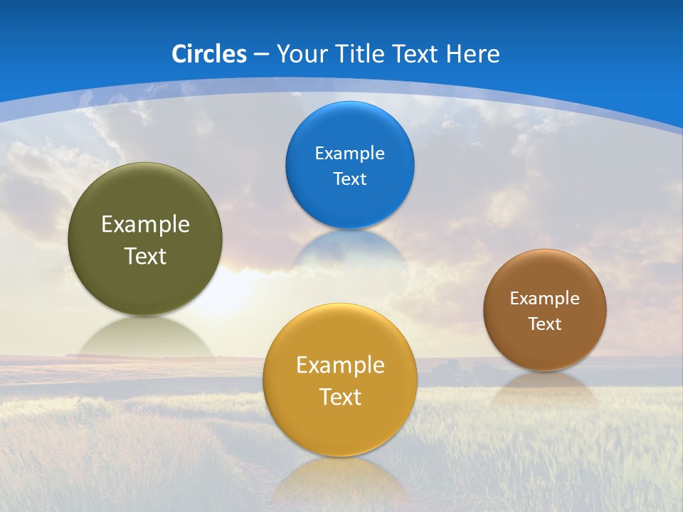 A Sunset Over A Field With A Dirt Road In The Foreground PowerPoint Template
