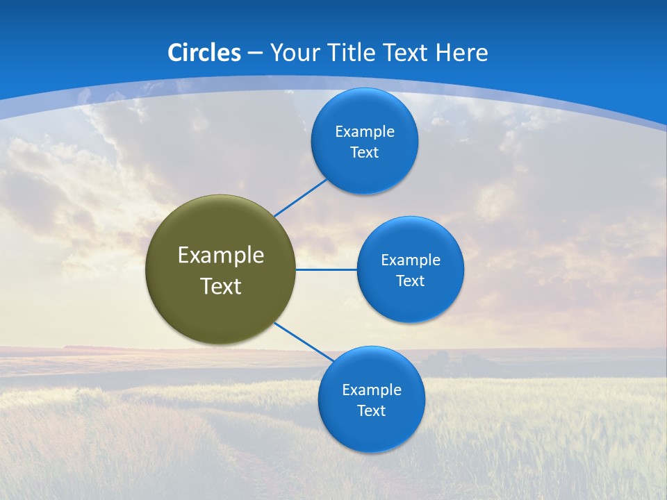 A Sunset Over A Field With A Dirt Road In The Foreground PowerPoint Template