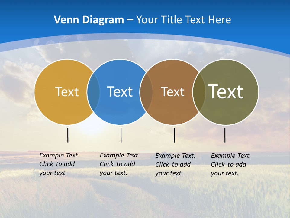 A Sunset Over A Field With A Dirt Road In The Foreground PowerPoint Template