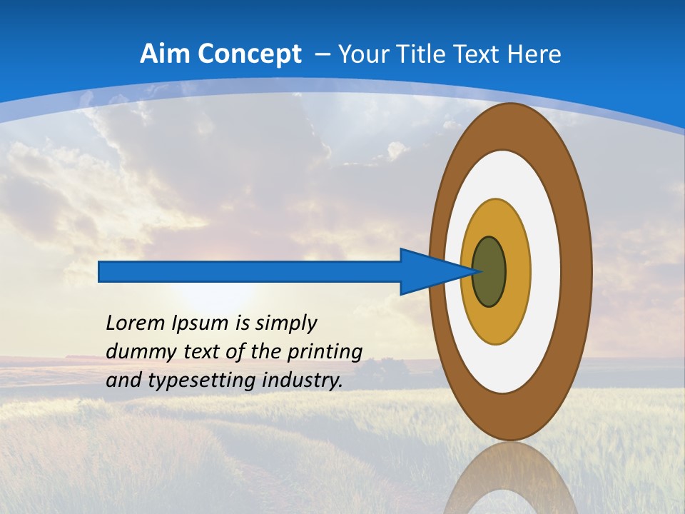 A Sunset Over A Field With A Dirt Road In The Foreground PowerPoint Template