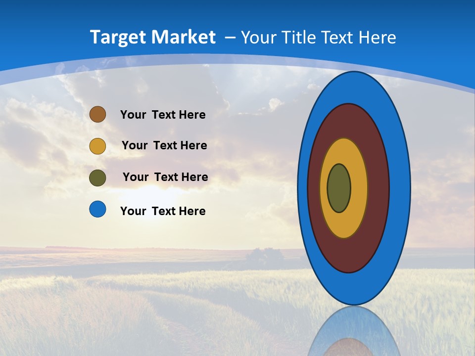 A Sunset Over A Field With A Dirt Road In The Foreground PowerPoint Template