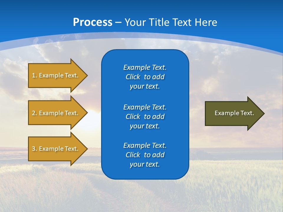 A Sunset Over A Field With A Dirt Road In The Foreground PowerPoint Template