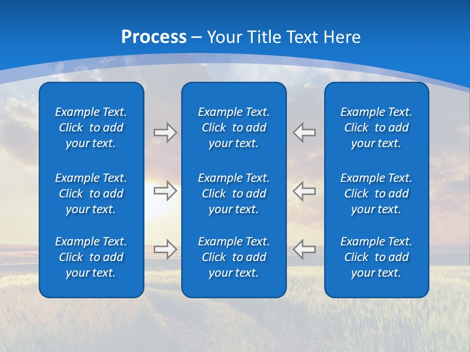 A Sunset Over A Field With A Dirt Road In The Foreground PowerPoint Template