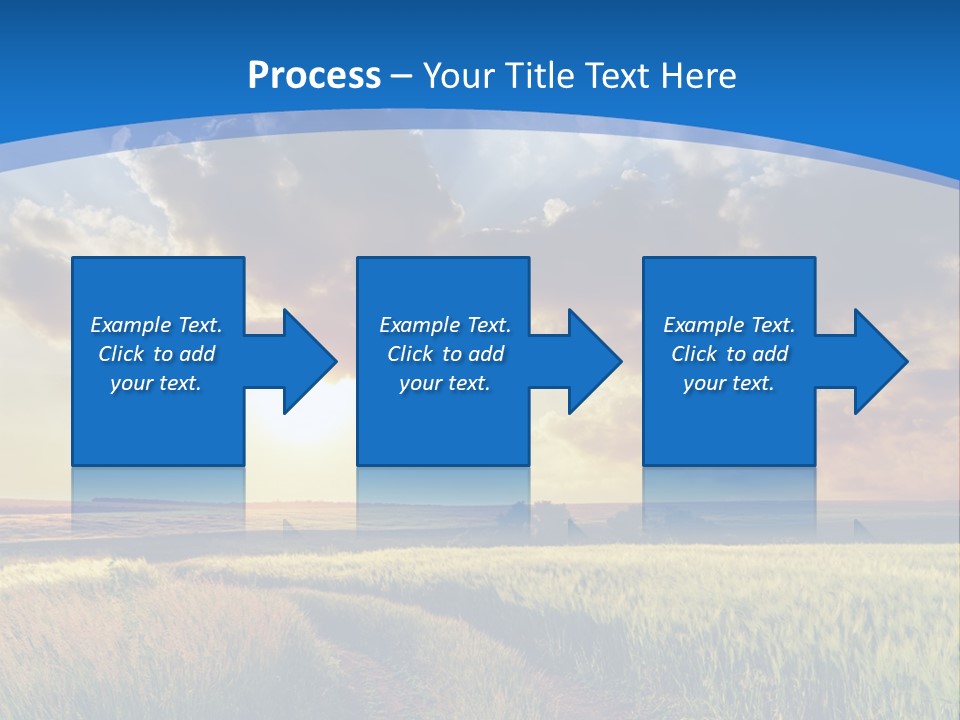 A Sunset Over A Field With A Dirt Road In The Foreground PowerPoint Template