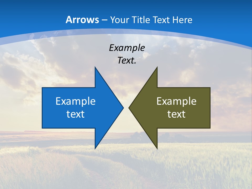 A Sunset Over A Field With A Dirt Road In The Foreground PowerPoint Template