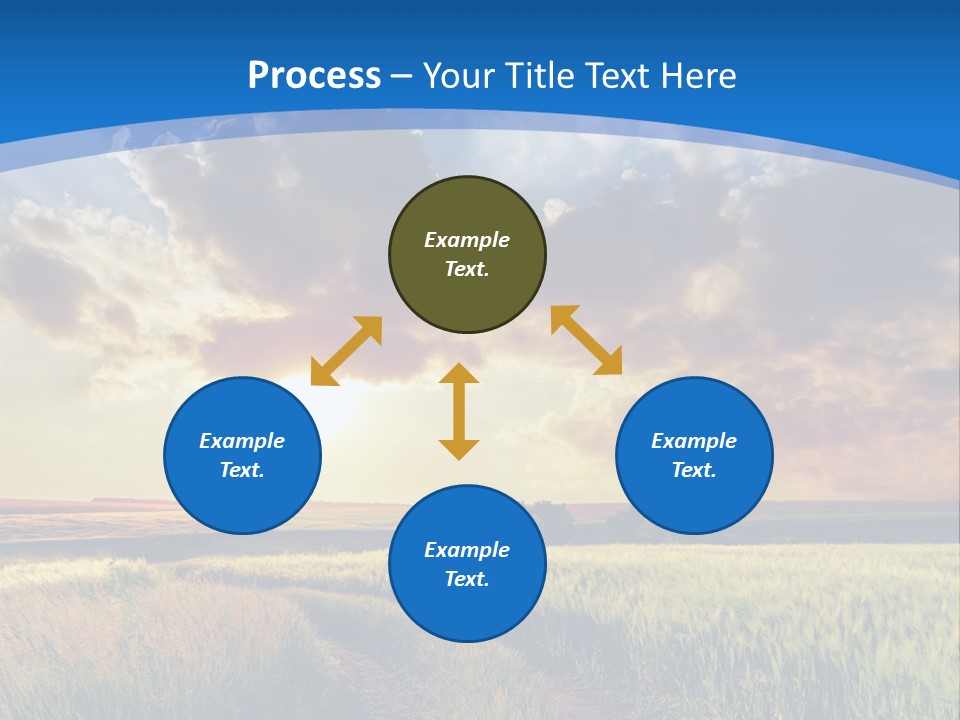A Sunset Over A Field With A Dirt Road In The Foreground PowerPoint Template