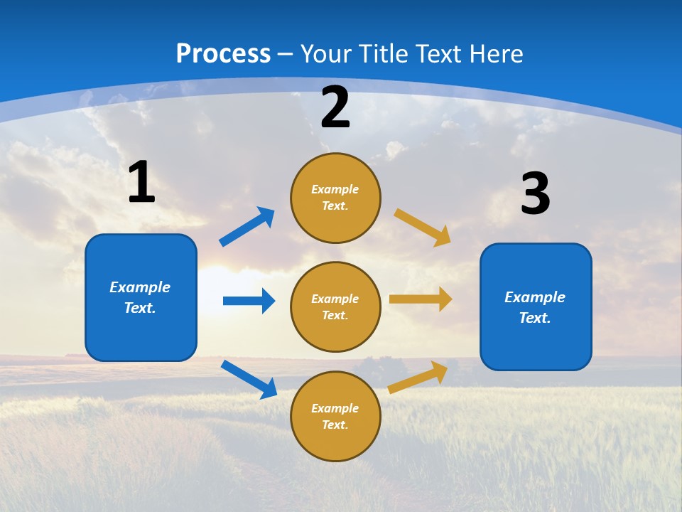 A Sunset Over A Field With A Dirt Road In The Foreground PowerPoint Template