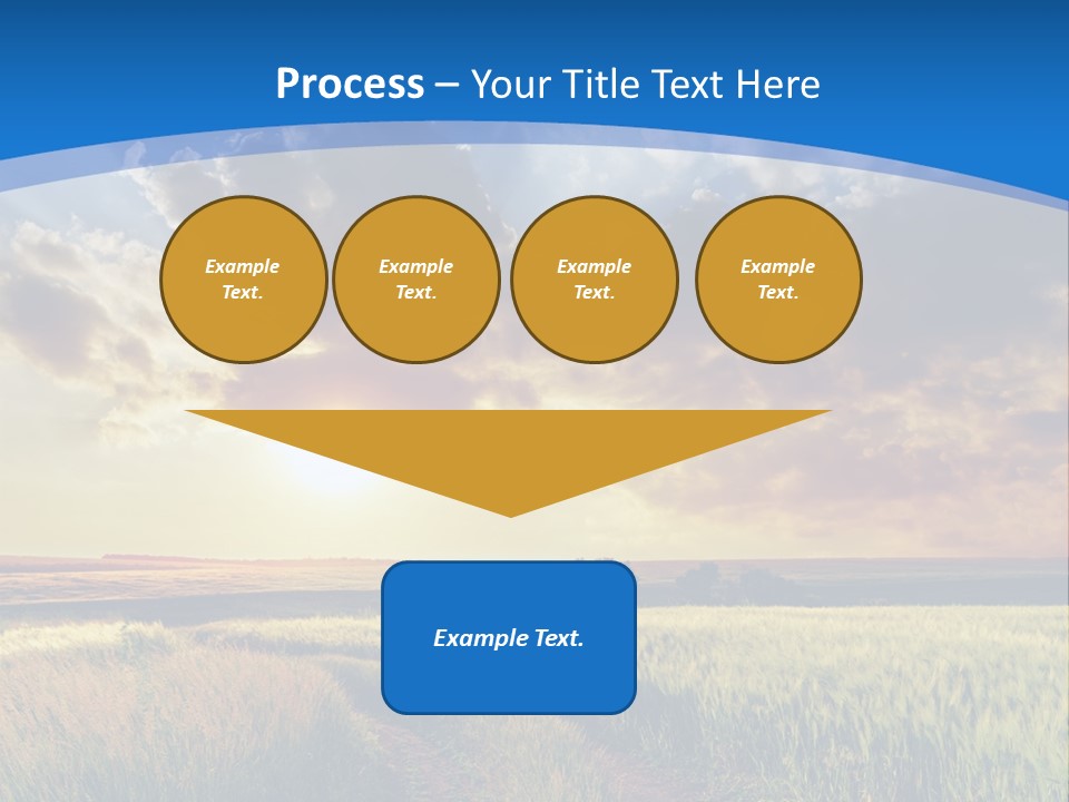 A Sunset Over A Field With A Dirt Road In The Foreground PowerPoint Template