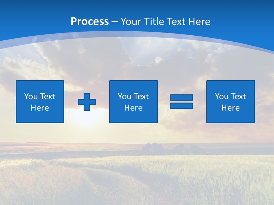 A Sunset Over A Field With A Dirt Road In The Foreground PowerPoint Template
