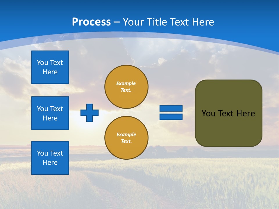 A Sunset Over A Field With A Dirt Road In The Foreground PowerPoint Template