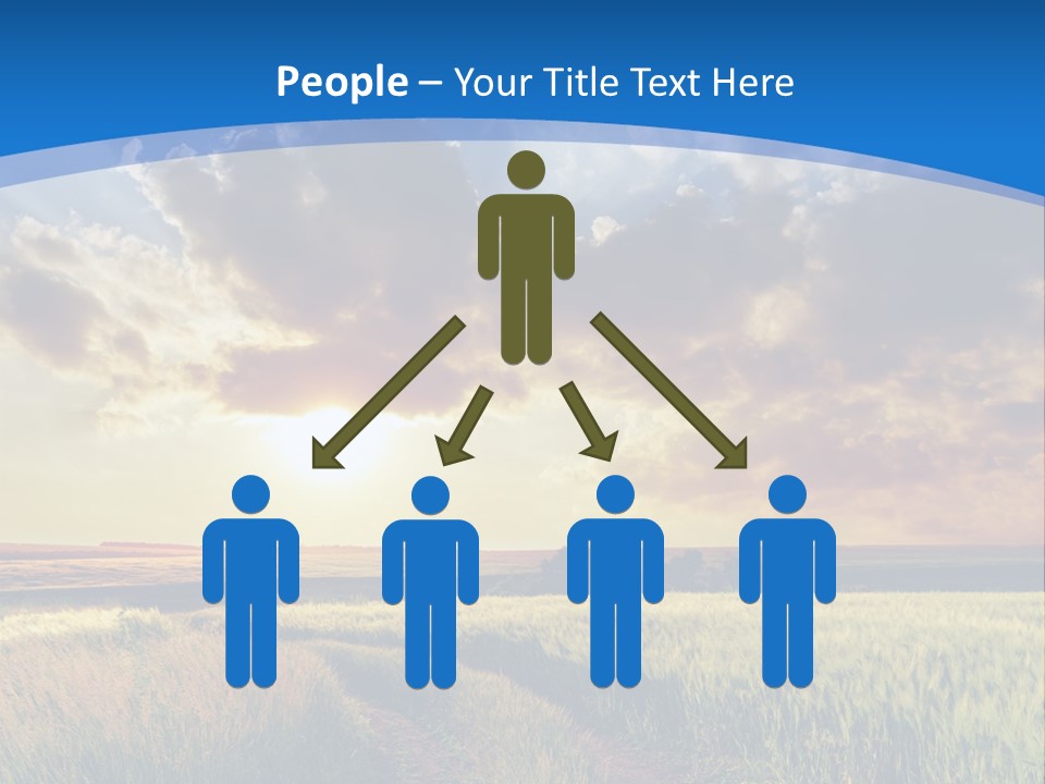 A Sunset Over A Field With A Dirt Road In The Foreground PowerPoint Template