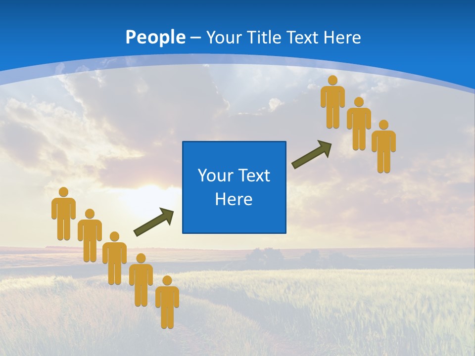 A Sunset Over A Field With A Dirt Road In The Foreground PowerPoint Template