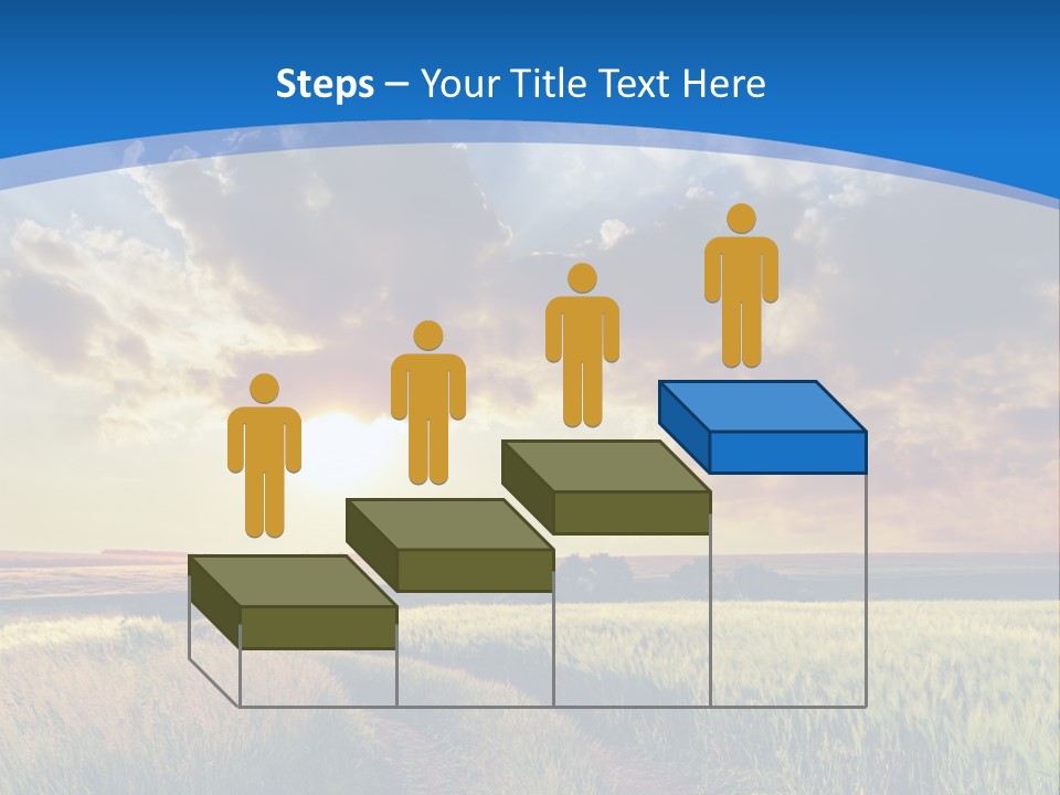 A Sunset Over A Field With A Dirt Road In The Foreground PowerPoint Template