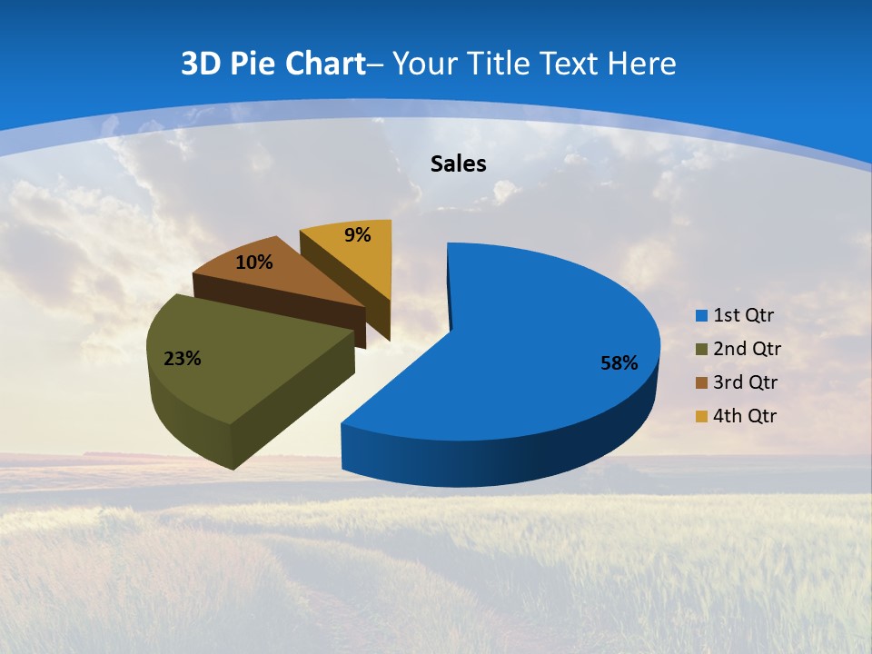 A Sunset Over A Field With A Dirt Road In The Foreground PowerPoint Template