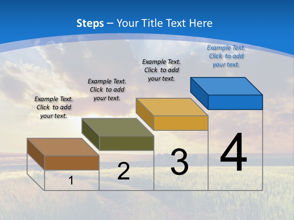 A Sunset Over A Field With A Dirt Road In The Foreground PowerPoint Template