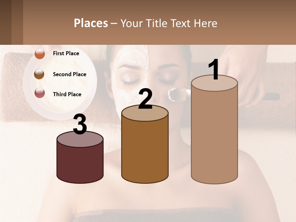 A Woman Getting A Facial Mask On Her Face PowerPoint Template