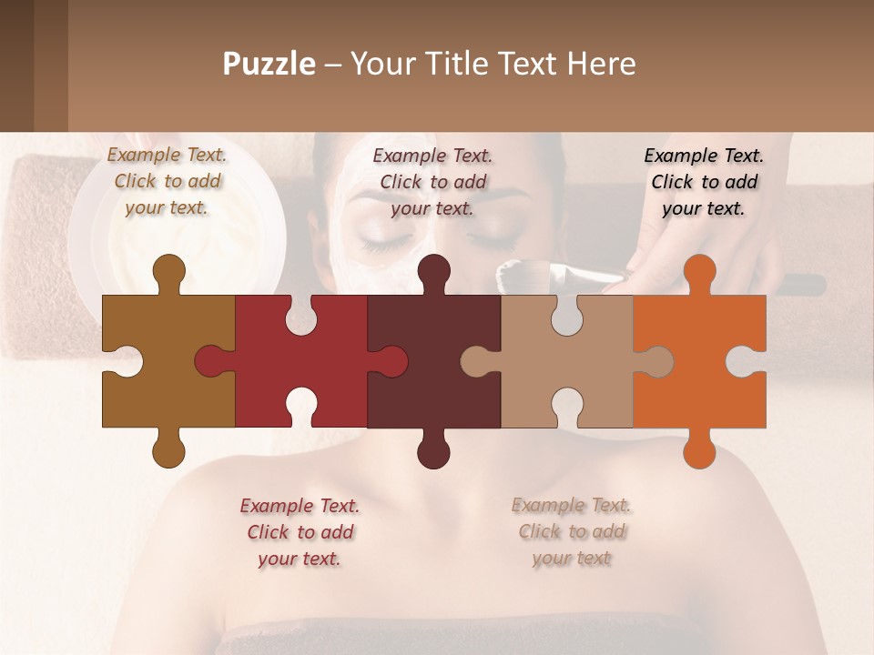 A Woman Getting A Facial Mask On Her Face PowerPoint Template