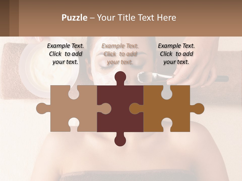 A Woman Getting A Facial Mask On Her Face PowerPoint Template