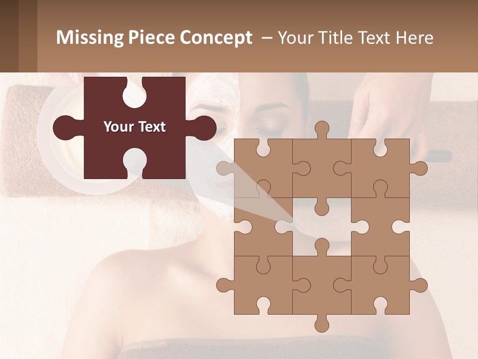 A Woman Getting A Facial Mask On Her Face PowerPoint Template