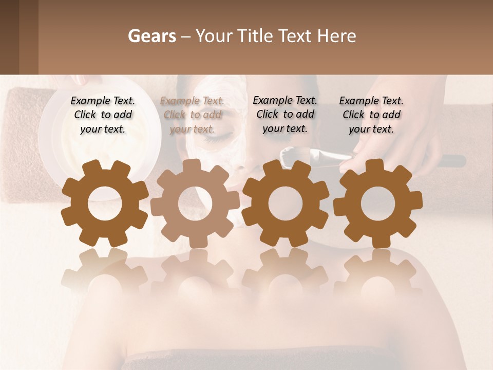 A Woman Getting A Facial Mask On Her Face PowerPoint Template