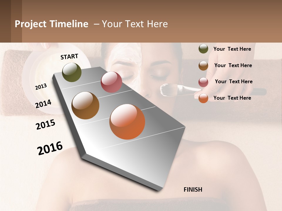 A Woman Getting A Facial Mask On Her Face PowerPoint Template