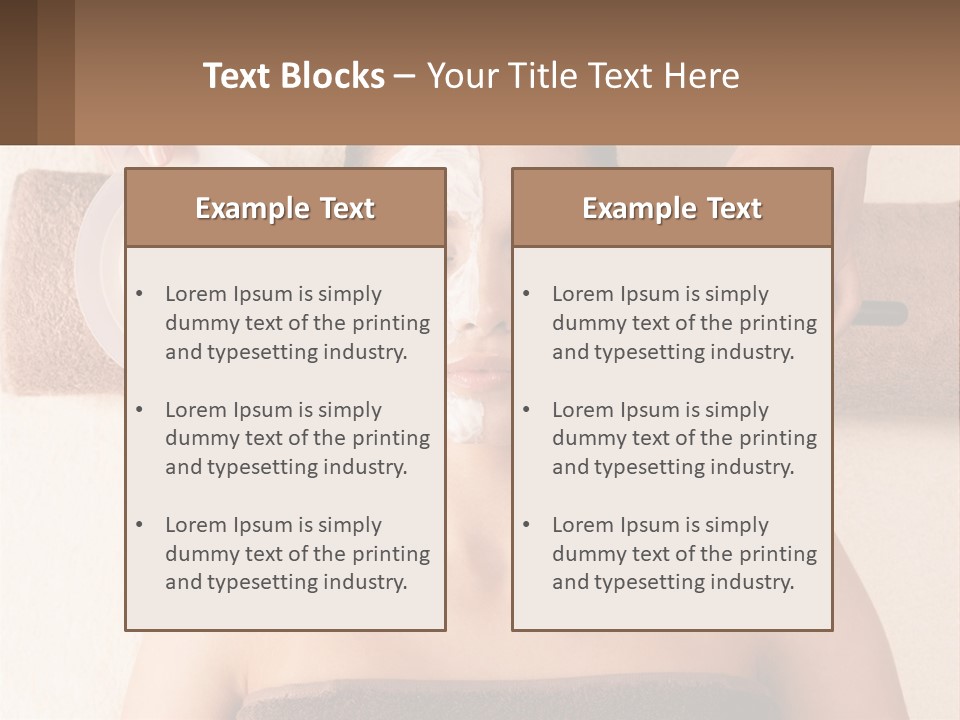 A Woman Getting A Facial Mask On Her Face PowerPoint Template