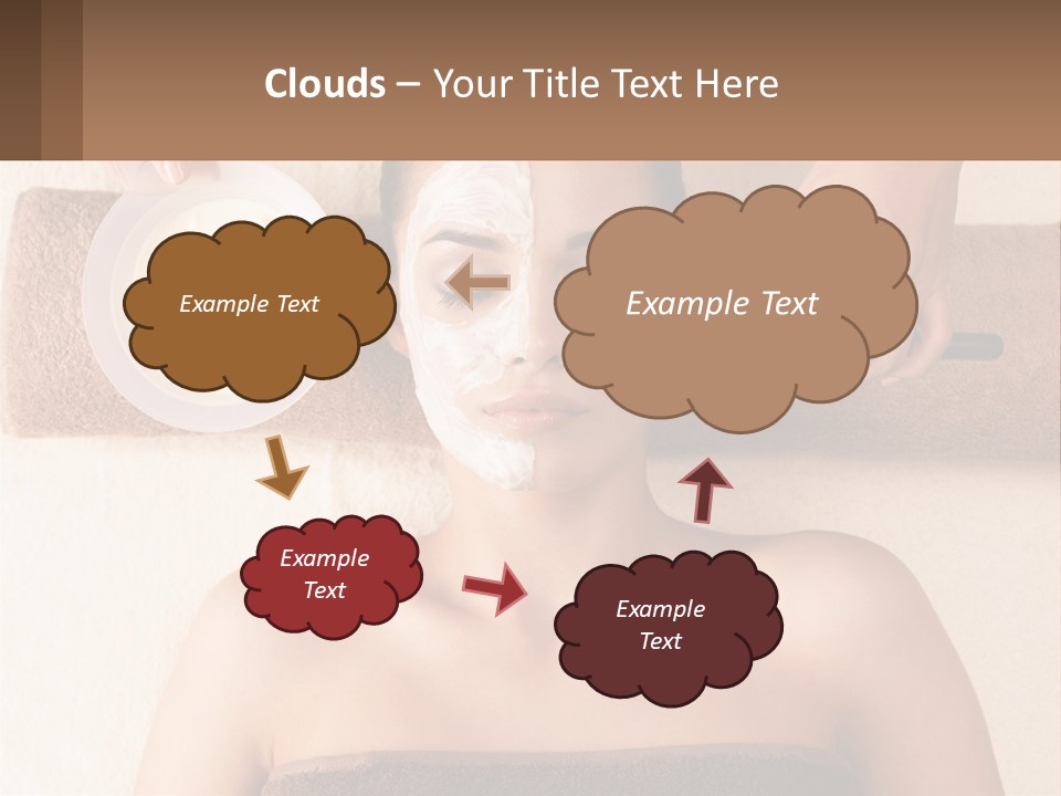 A Woman Getting A Facial Mask On Her Face PowerPoint Template