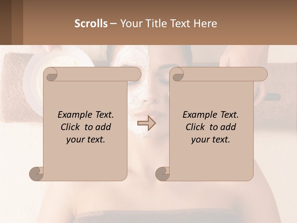 A Woman Getting A Facial Mask On Her Face PowerPoint Template