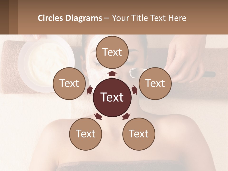 A Woman Getting A Facial Mask On Her Face PowerPoint Template