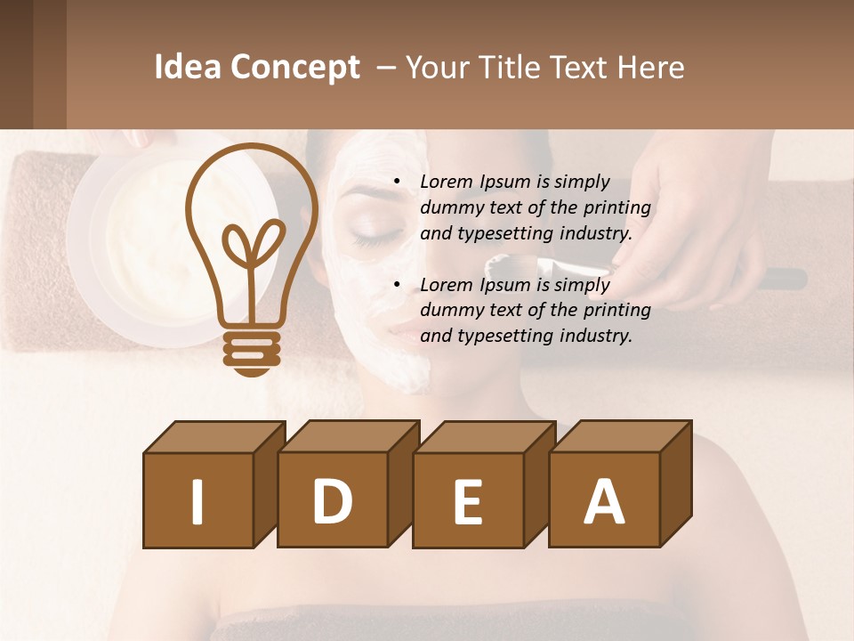 A Woman Getting A Facial Mask On Her Face PowerPoint Template