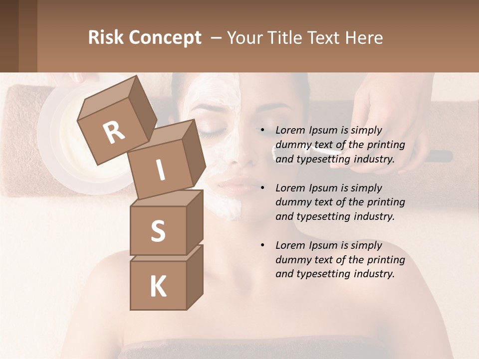 A Woman Getting A Facial Mask On Her Face PowerPoint Template