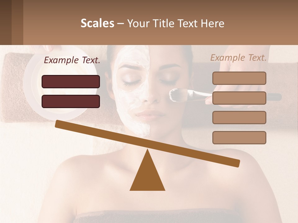 A Woman Getting A Facial Mask On Her Face PowerPoint Template