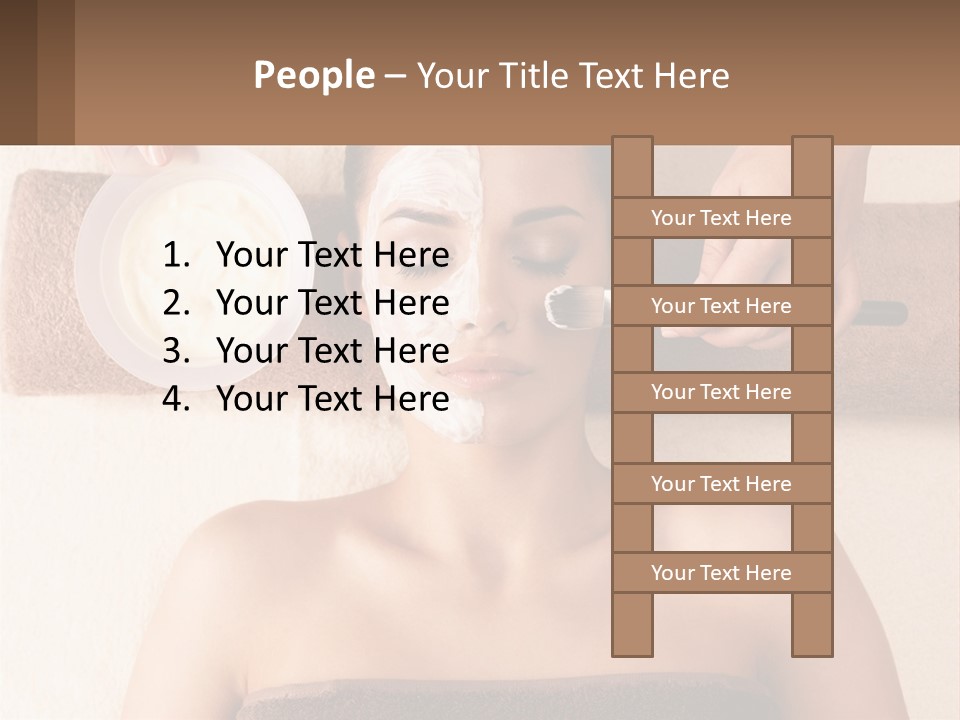 A Woman Getting A Facial Mask On Her Face PowerPoint Template