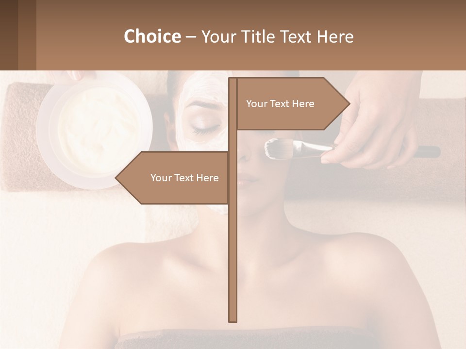 A Woman Getting A Facial Mask On Her Face PowerPoint Template