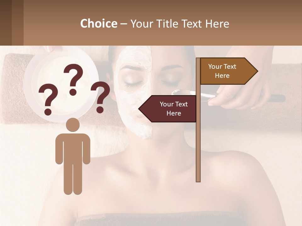 A Woman Getting A Facial Mask On Her Face PowerPoint Template