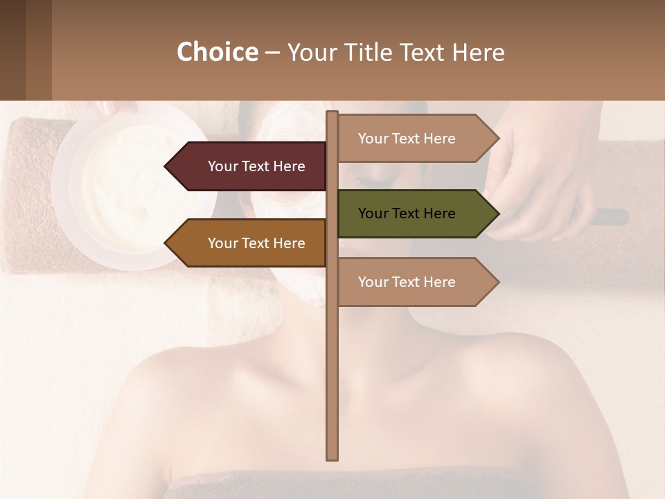 A Woman Getting A Facial Mask On Her Face PowerPoint Template