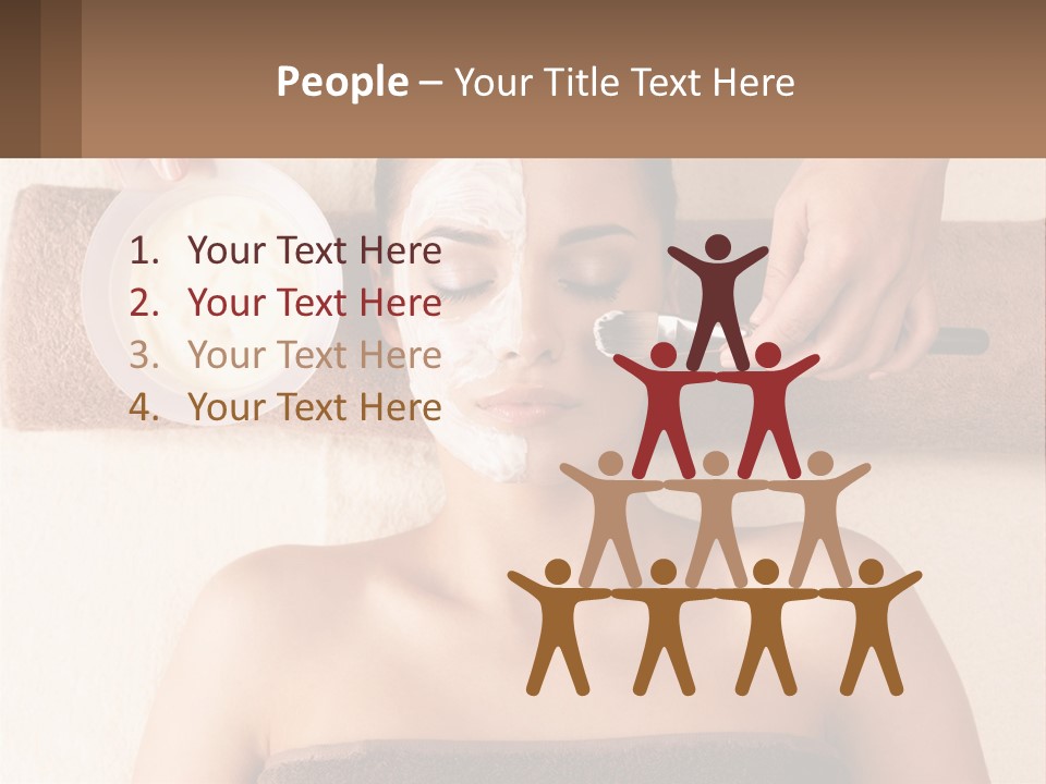 A Woman Getting A Facial Mask On Her Face PowerPoint Template