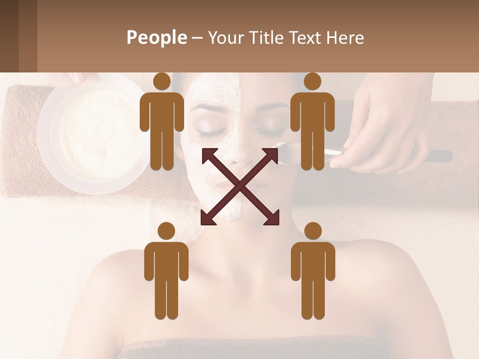 A Woman Getting A Facial Mask On Her Face PowerPoint Template