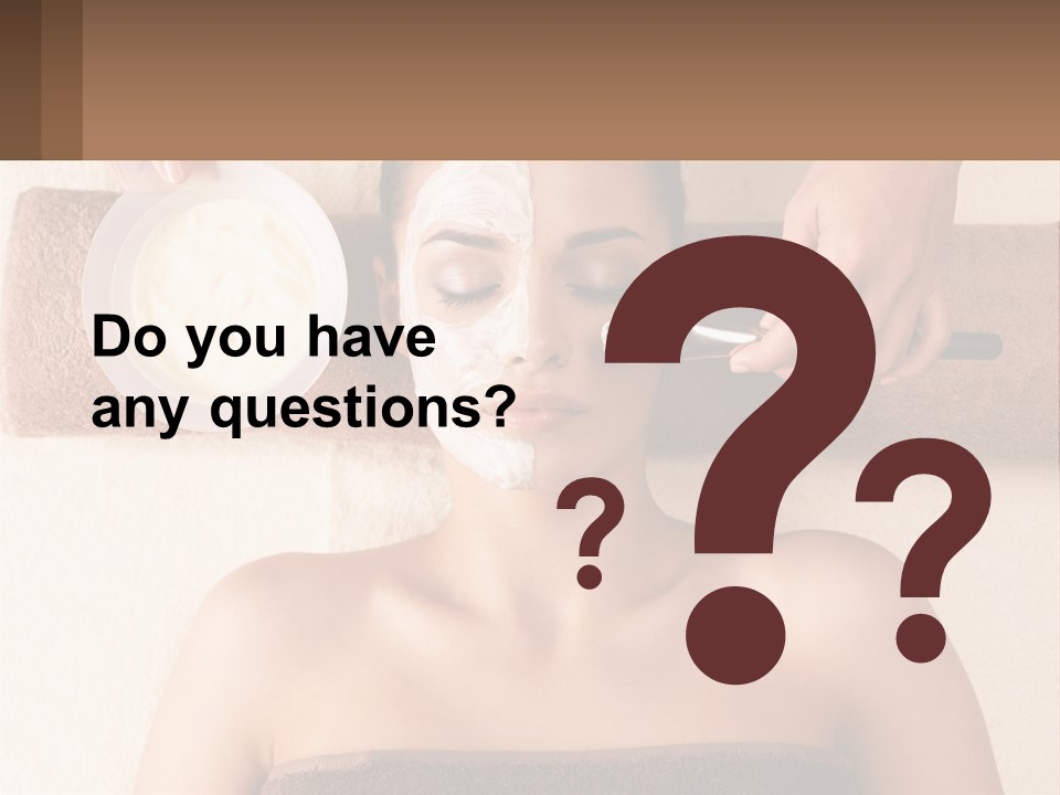 A Woman Getting A Facial Mask On Her Face PowerPoint Template