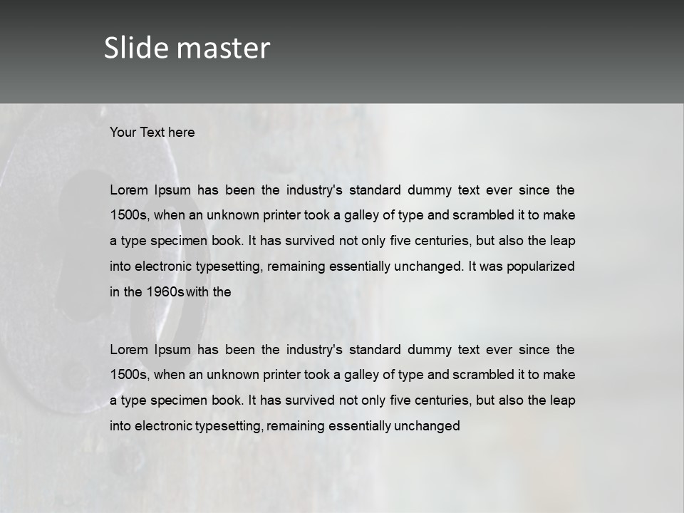 A Metal Door With A Key On It PowerPoint Template