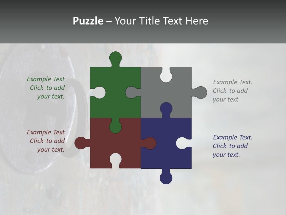 A Metal Door With A Key On It PowerPoint Template
