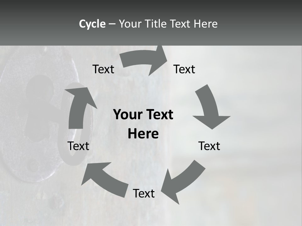 A Metal Door With A Key On It PowerPoint Template