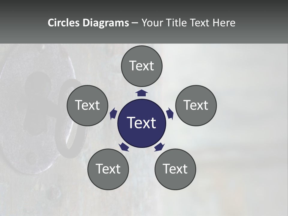 A Metal Door With A Key On It PowerPoint Template
