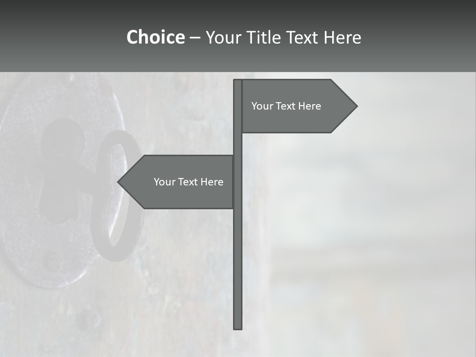 A Metal Door With A Key On It PowerPoint Template