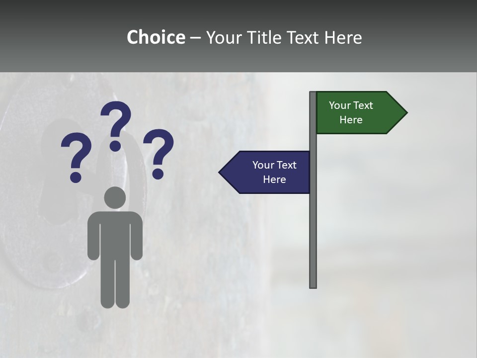 A Metal Door With A Key On It PowerPoint Template