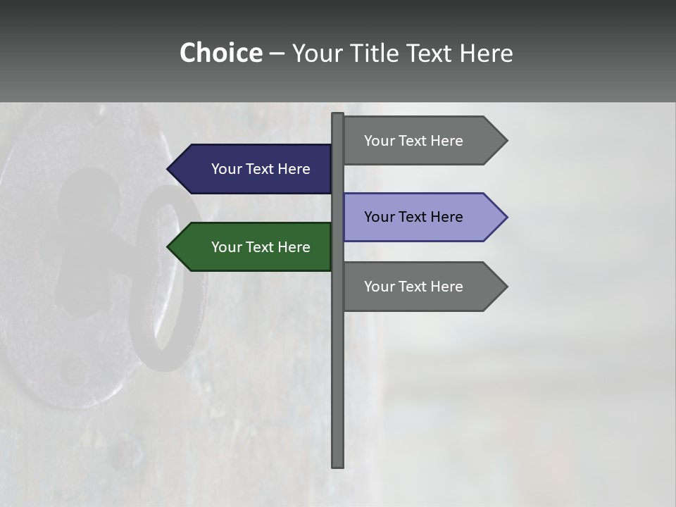 A Metal Door With A Key On It PowerPoint Template