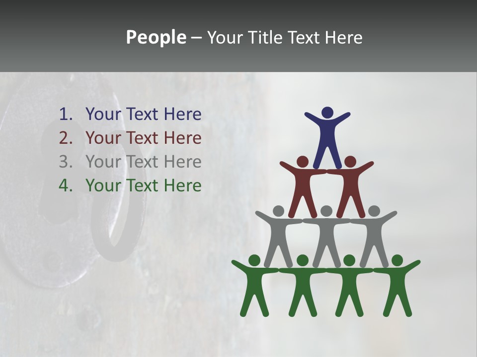 A Metal Door With A Key On It PowerPoint Template