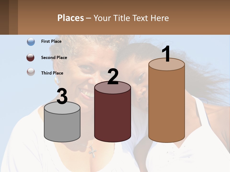 A Woman And A Child Are Smiling For The Camera PowerPoint Template